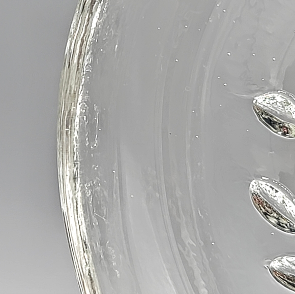 Federal Glass Hospitality Homestead Wheat Clear Snack Plates Set 4 MCM Vtg - Picture 5 of 8